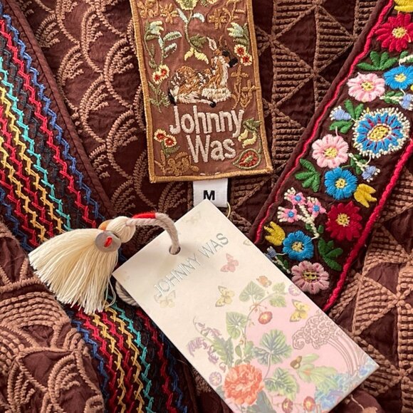 JOHNNY WAS "Square Seraphina" Embroidered Short Kimono/Wrap is NWT!! MEDIUM - Picture 5 of 10